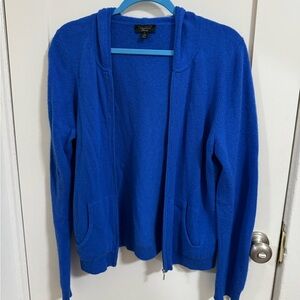 Charter Club Cashmere Zip-Up Hoodie - Blue